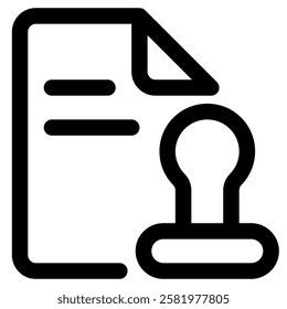 Rubber Stamp Icon for Documentation File  Data