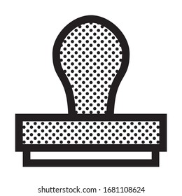Rubber Stamp. Icon Filled with Dots.