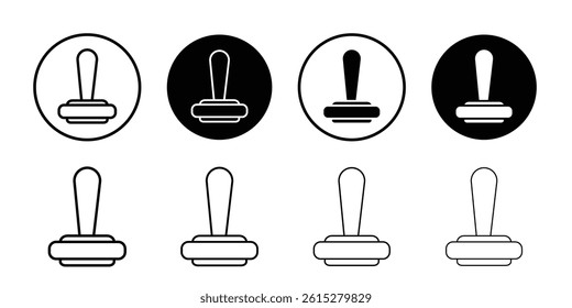 Rubber Stamp icon Flat simple outline set