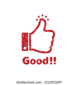 rubber stamp icon (for teachers using at school) / Good!! (thumbs up)