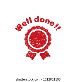 rubber stamp icon (for teachers using at school) / Well done!!