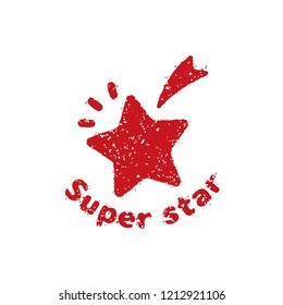 Rubber Stamp Icon (for Teachers Using At School) / Super Star.