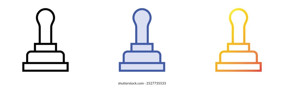 rubber stamp icon. Linear, Blue Fill and Gradient Style Design Isolated On White Background