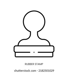 rubber stamp icon. Linear style sign isolated on white background. Vector illustration