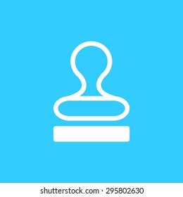 rubber stamp icon on a blue background