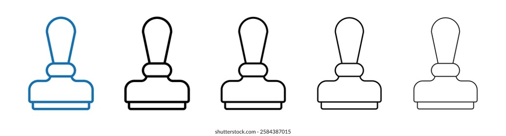 Rubber Stamp icon Outline vector logo for web ui