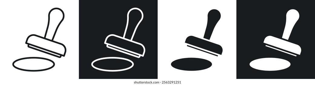 Rubber stamp icon pack for app and website ui designs.