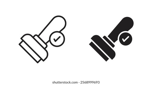 Rubber stamp icon set vector graphics designs