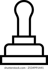 Icono de sello de goma. Diseño de estilo lineal delgado aislado sobre fondo blanco