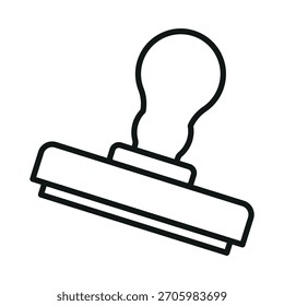 Icono de sello de goma en diseño plano de moda