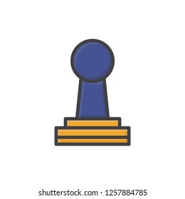 rubber stamp icon vector design filled outline style