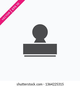 Rubber Stamp Icon, Vector in Glyph Style