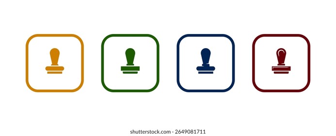 ícone de carimbo ilustração vetorial. ícone de carimbo em design de cor diferente.
