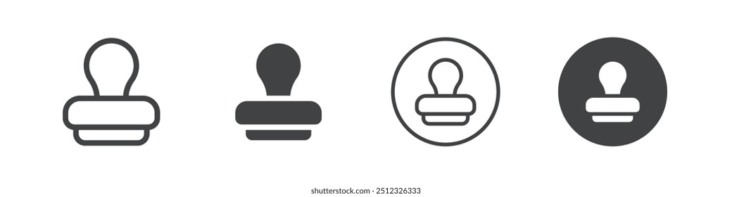 Rubber stamp icon Vector logo outline