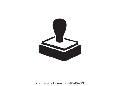 rubber stamp icon vector silhouette isolated in white background