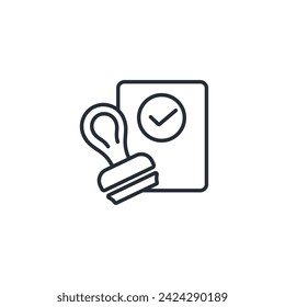 Rubber stamp icon. vector.Editable stroke.linear style sign for use web design,logo.Symbol illustration.