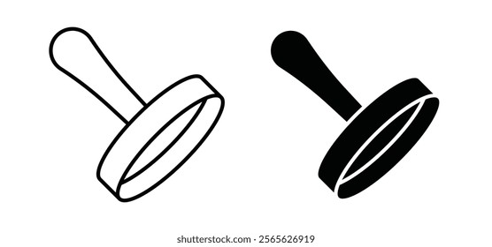 Rubber stamp icons in black and white colors