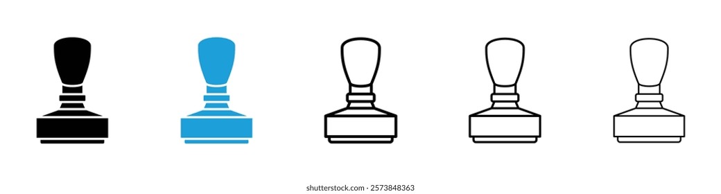Rubber stamp icons in filled and 3 stroke weights