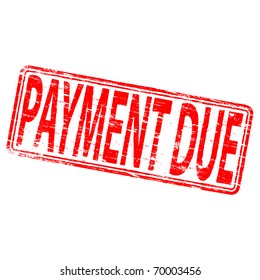 Rubber stamp illustration showing "PAYMENT DUE" text