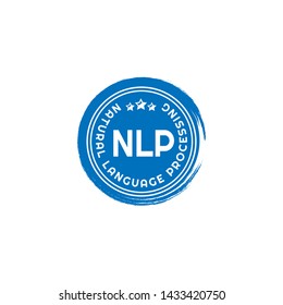 rubber stamp with information technology acronym abbreviation term definition NLP Natural Language Processing Can be used as label,sticker,seal,tag or emblem. designed for websites,banner,