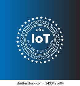 rubber stamp with information technology acronym abbreviation term definition IoT Internet of Things.Can be used as label,sticker,seal,tag or emblem. designed for websites,banner, advert materials.
