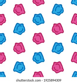 Rubber stamp isolated on a white background. Seamless patterns. Vector illustration.