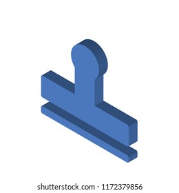 Rubber stamp isometric left top view 3D icon