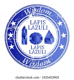 Rubber stamp with lapis lazuli gems and lapis lazuli benefit