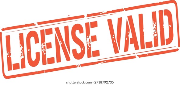 Sello de goma con texto válido de Licencia