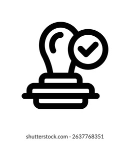 rubber stamp line icon. Clean and minimalist vector icon for websites, mobile apps, presentations, and logos. Fully scalable and customizable for any project.