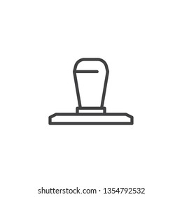 Rubber Stamp line icon. linear style sign for mobile concept and web design. Handle rubber stamper outline vector icon. Symbol, logo illustration. Pixel perfect vector graphics