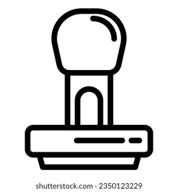 Rubber stamp line icon. Stamper vector illustration isolated on white. Post cliche outline style designed for and app.