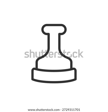 Rubber stamp, linear icon. Approval mark and document validation. Line with editable stroke.
