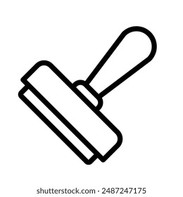 Rubber Stamp linear logo mark in black and white