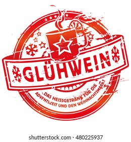 Rubber stamp mulled wine and christmas market