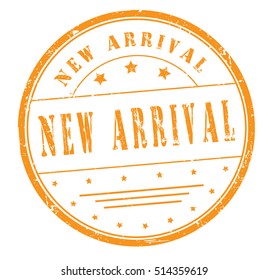 rubber stamp "new arrival" on white, vector illustration