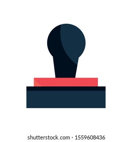 rubber stamp office work business equipment icon vector illustration