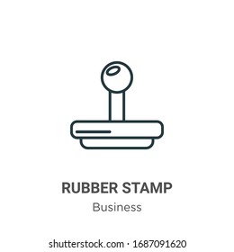 Rubber Stamp Outline Vector Icon. Thin Line Black Rubber Stamp Icon, Flat Vector Simple Element Illustration From Editable Business Concept Isolated Stroke On White Background