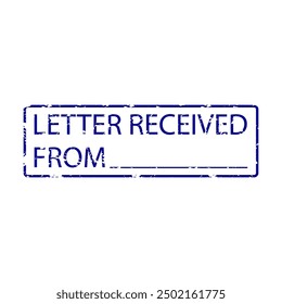 Rubber stamp for post office, letter received from. Vector of mail receive mark from person or location illustration