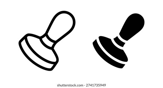 Rubber stamp and postage stamper icon vector. Symbol for approval, certification, and official documentation. Vector Illustration.