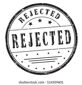 rubber stamp "rejected" on white, vector illustration