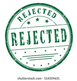 rubber stamp "rejected" on white, vector illustration