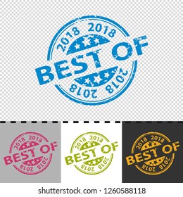 Rubber Stamp Seal - Best Of 2018 - Vector Illustration