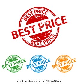 Rubber Stamp Seal - Best Price - Colorful Vector Set