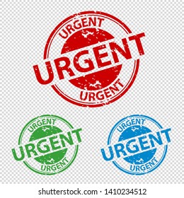 Rubber Stamp Seal Urgent - Vector Illustration - Isolated On Transparent Background