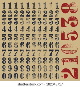 Rubber stamp serif numbers: ten alternatives for each type 