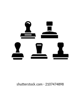 Rubber Stamp set icon isolated on white background