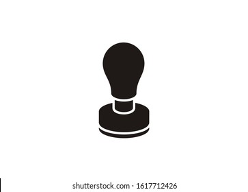 Rubber stamp. Simple icon in black and white.