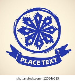 Rubber stamp with snowflake