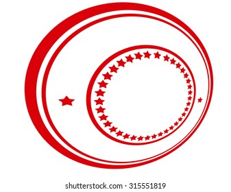 Rubber stamp with stars inside, vector illustration